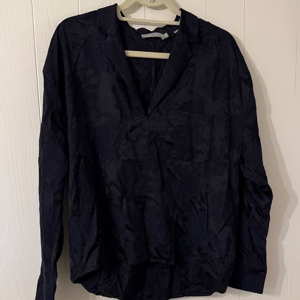 Vince Men's Dark Navy Long Sleeve Shirt